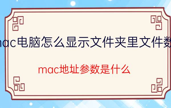 mac电脑怎么显示文件夹里文件数量 mac地址参数是什么？